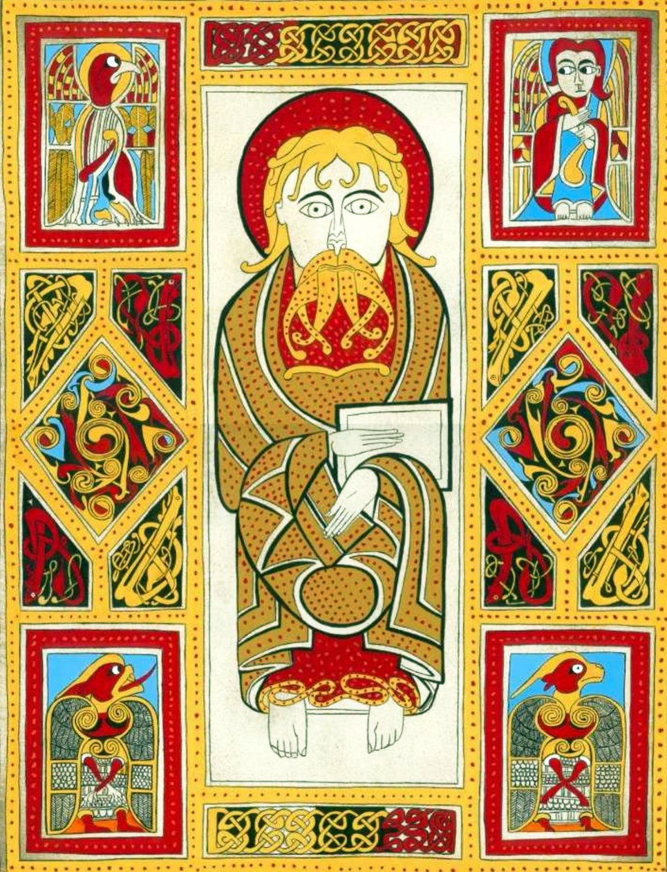 illustration fra The Book of Kells, 800 (belysning) af Irish School