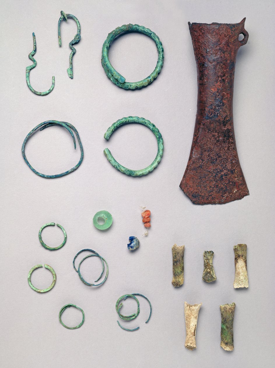 Indhold af et barns grav fra Barrow II, Grave I at Vace af Iron Age