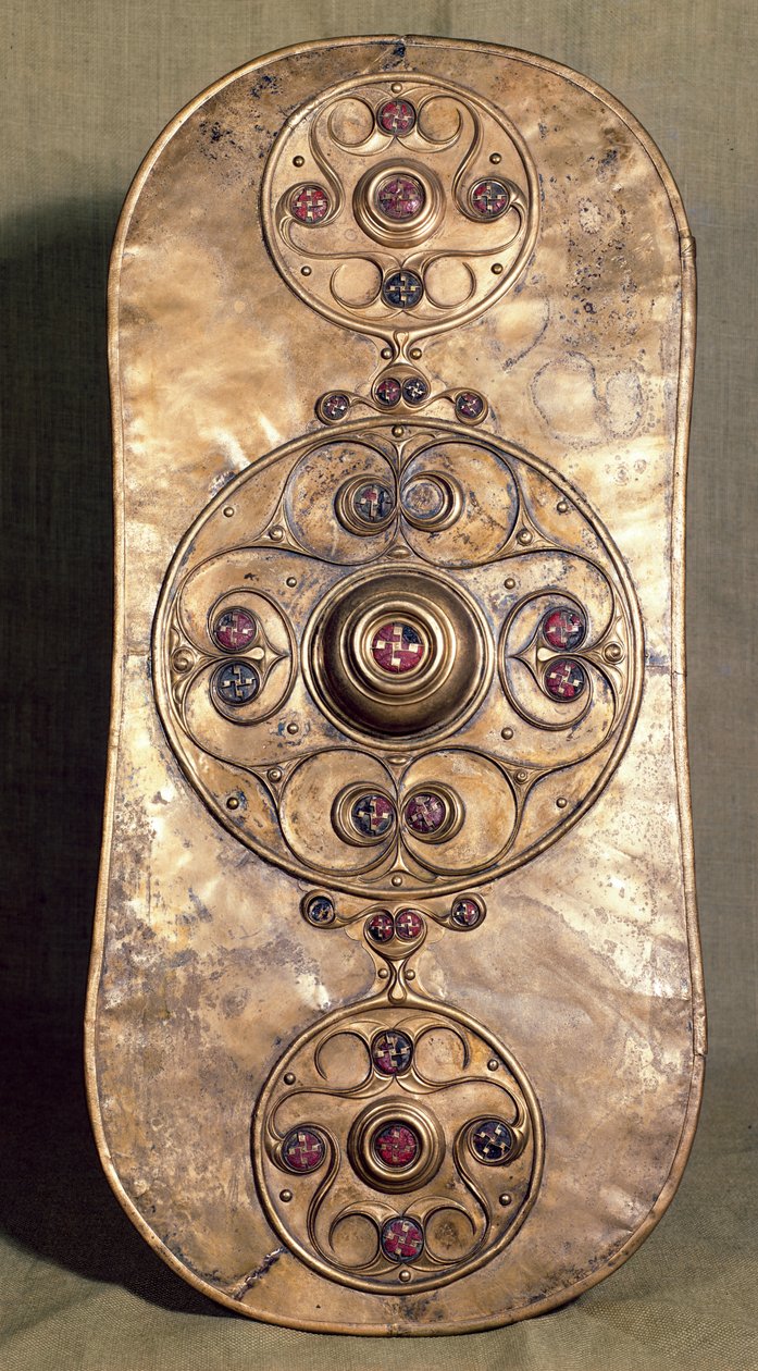 Battersea Shield, ca. 350-50 f.Kr. (bronze med rødt glas) af Iron Age