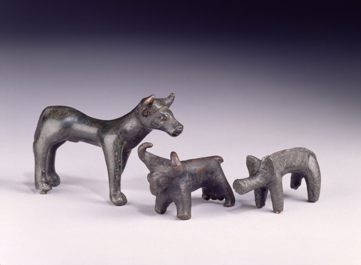 To tyre, fra Ungarn og en orne, fra Gower Cave, Rhossilly, South Wales, jernalder (bronze) af Iron Age