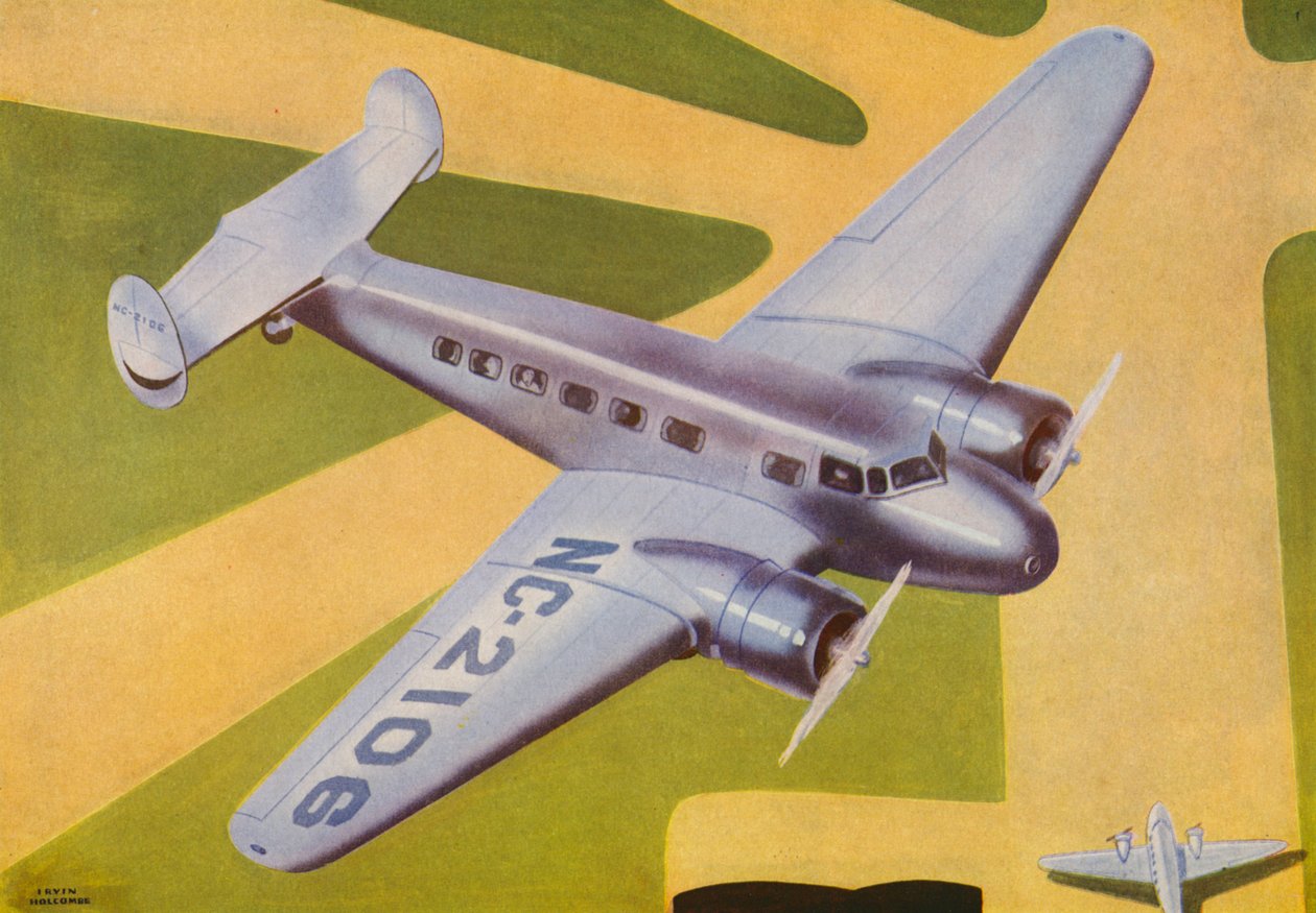 Lockheed Electra (farvelitografi) af Irvin L. Holcombe