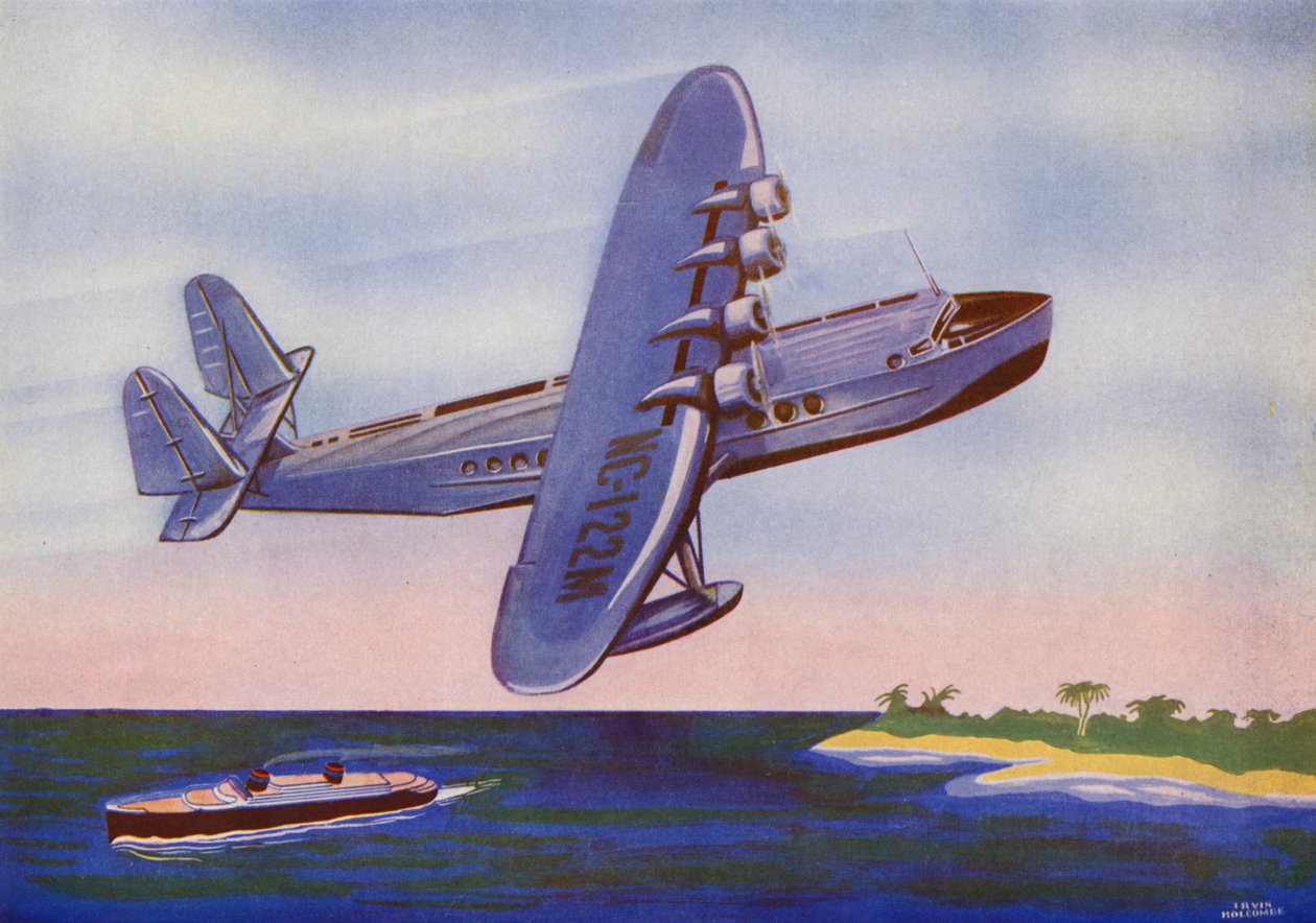 Sikorsky S-42, Bermuda Clipper (farvelitografi) af Irvin L. Holcombe