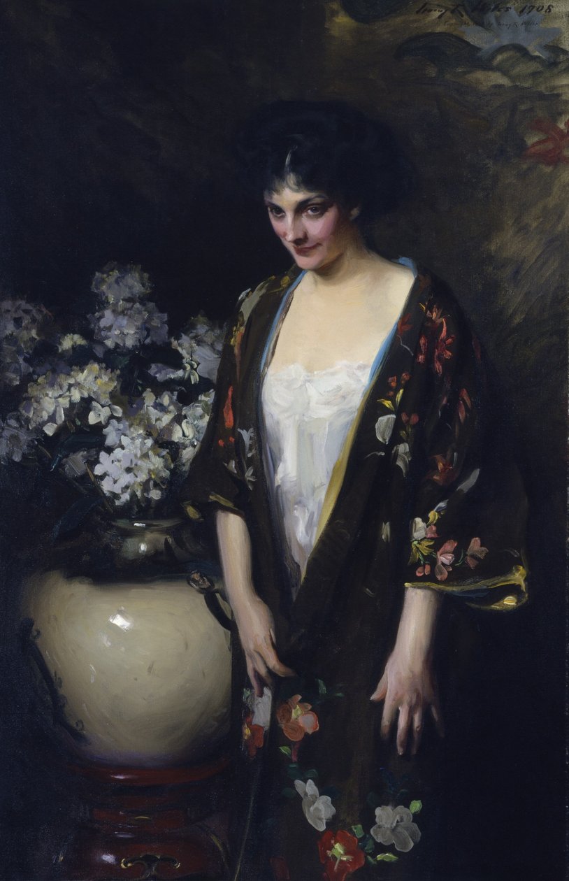 Brun kimono (portræt af Kathryn Beta la Forque) af Irving R. Wiles