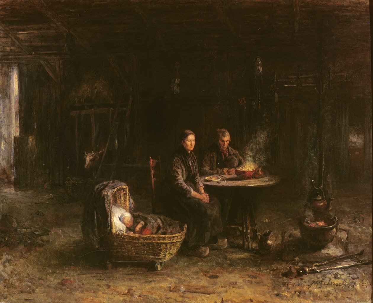 Frokost på en gård i Karlshaven nær Delden, 1885 af Isaac Israels