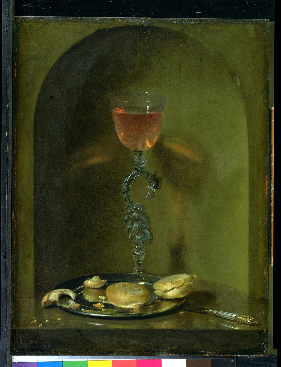 Stilleben med brød og vinglas af Isaac Luttichuys