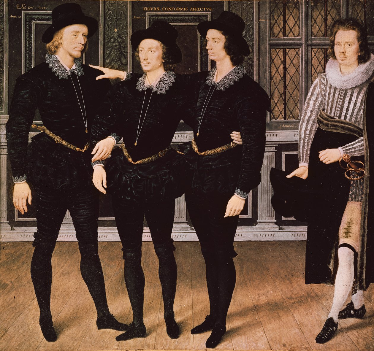 The Browne Brothers, 1598 (gouache og wc på vellum) af Isaac Oliver