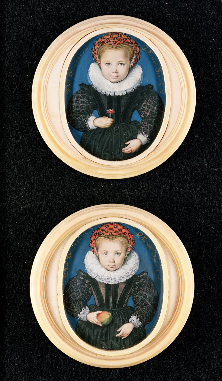 To små piger, 1590 af Isaac Oliver