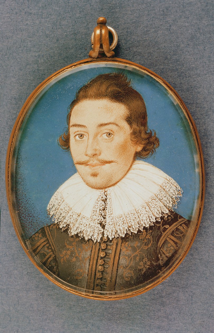 Ukendt medlem af Dorset-familien, miniature, ca. 1615 af Isaac Oliver