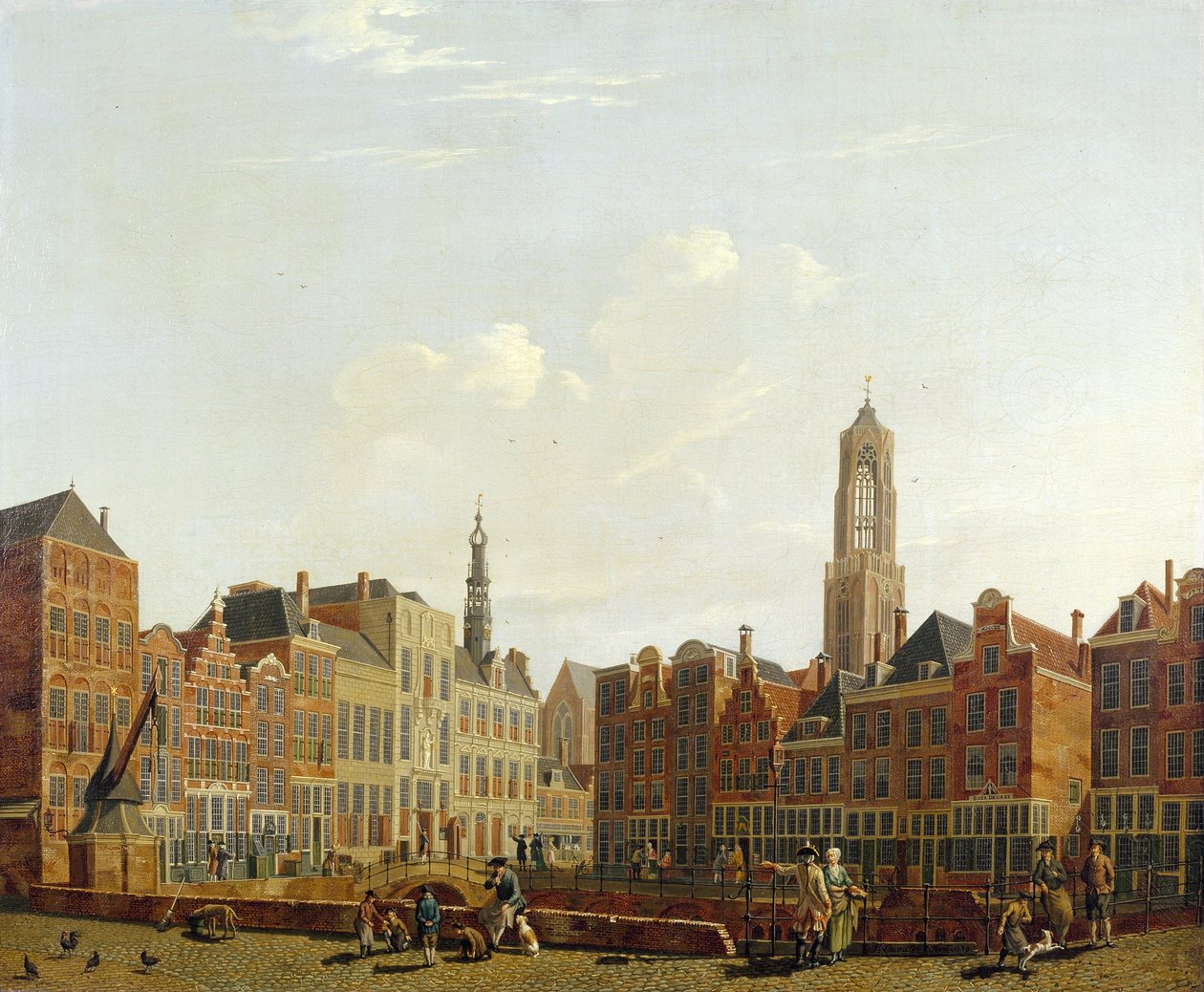 Utrecht rådhusbro med omgivelser af Isaac Ouwater