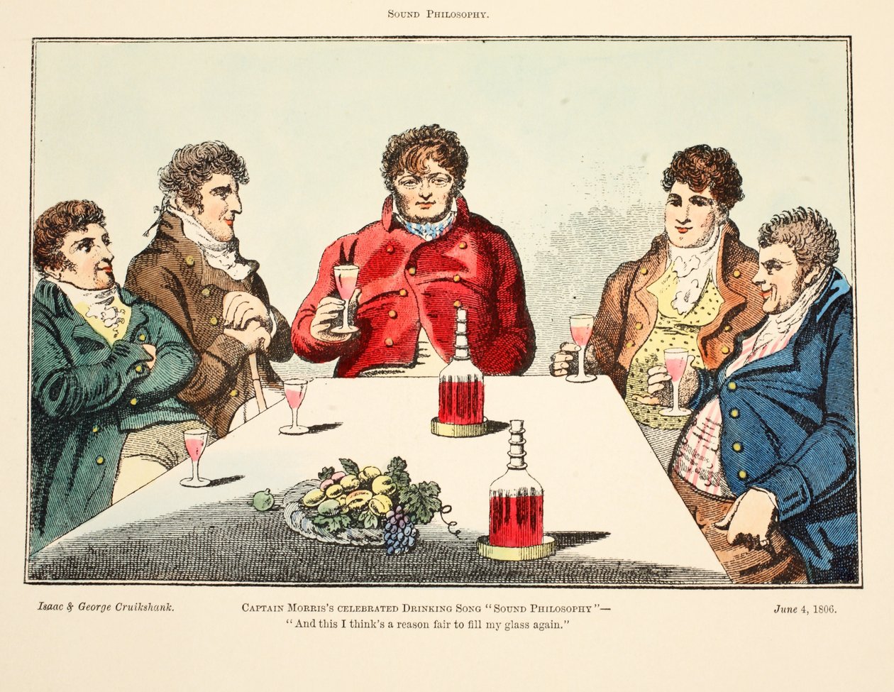 Sound Philosophy, 1806 (håndfarvet gravering) af Isaac, Robert and George Cruikshank