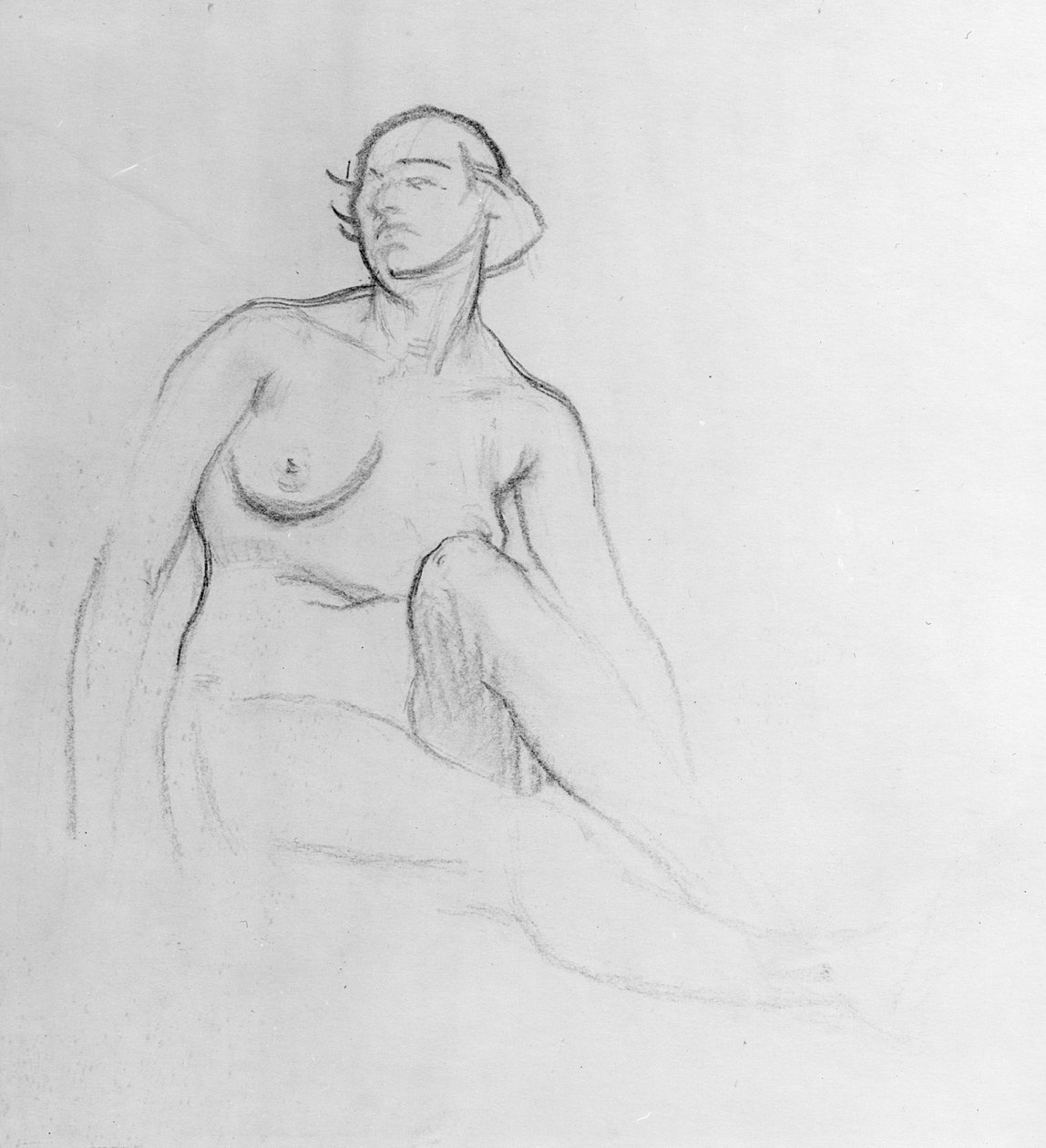 Studie af en nøgen kvinde, 1915 (kul på papir) af Isaac Rosenberg