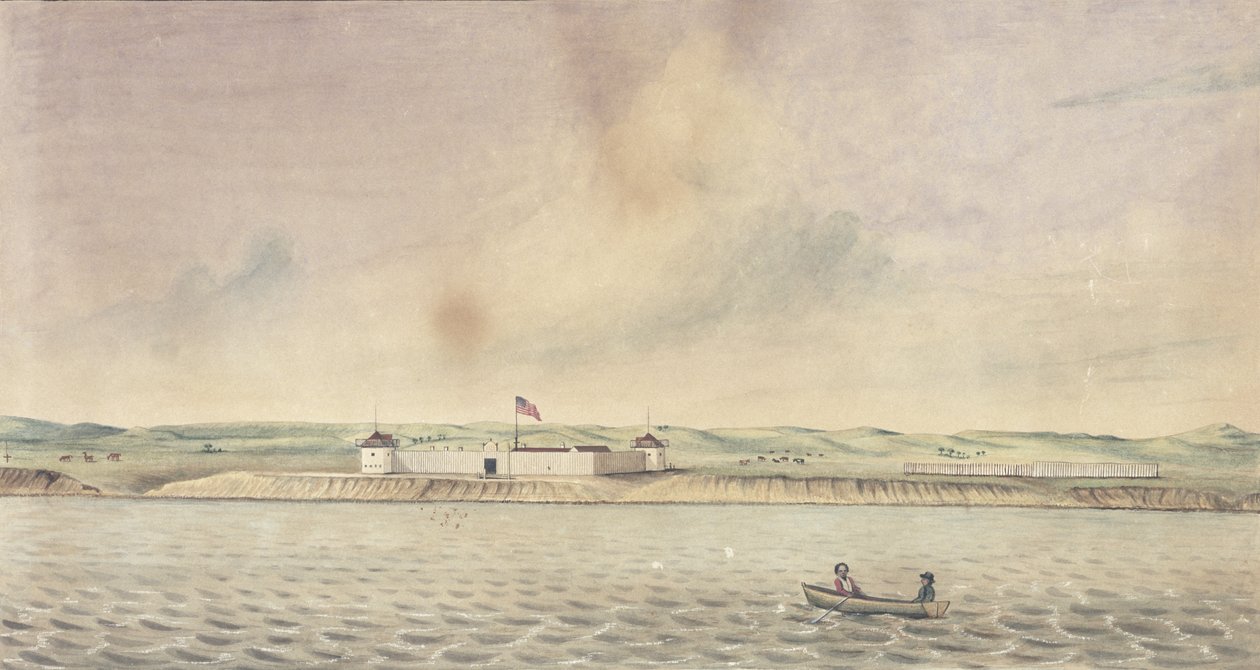 Fort Union, Missouri, 1843 (wc, blæk og grafit på papir) af Isaac Sprague