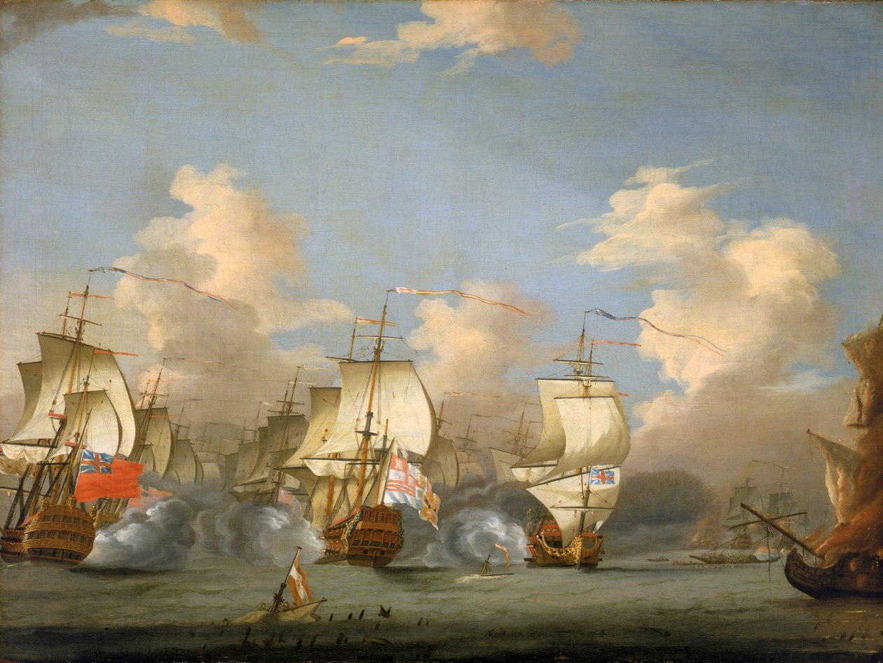 Slaget ved Kap Passaro af Isaac (attr. to) Sailmaker