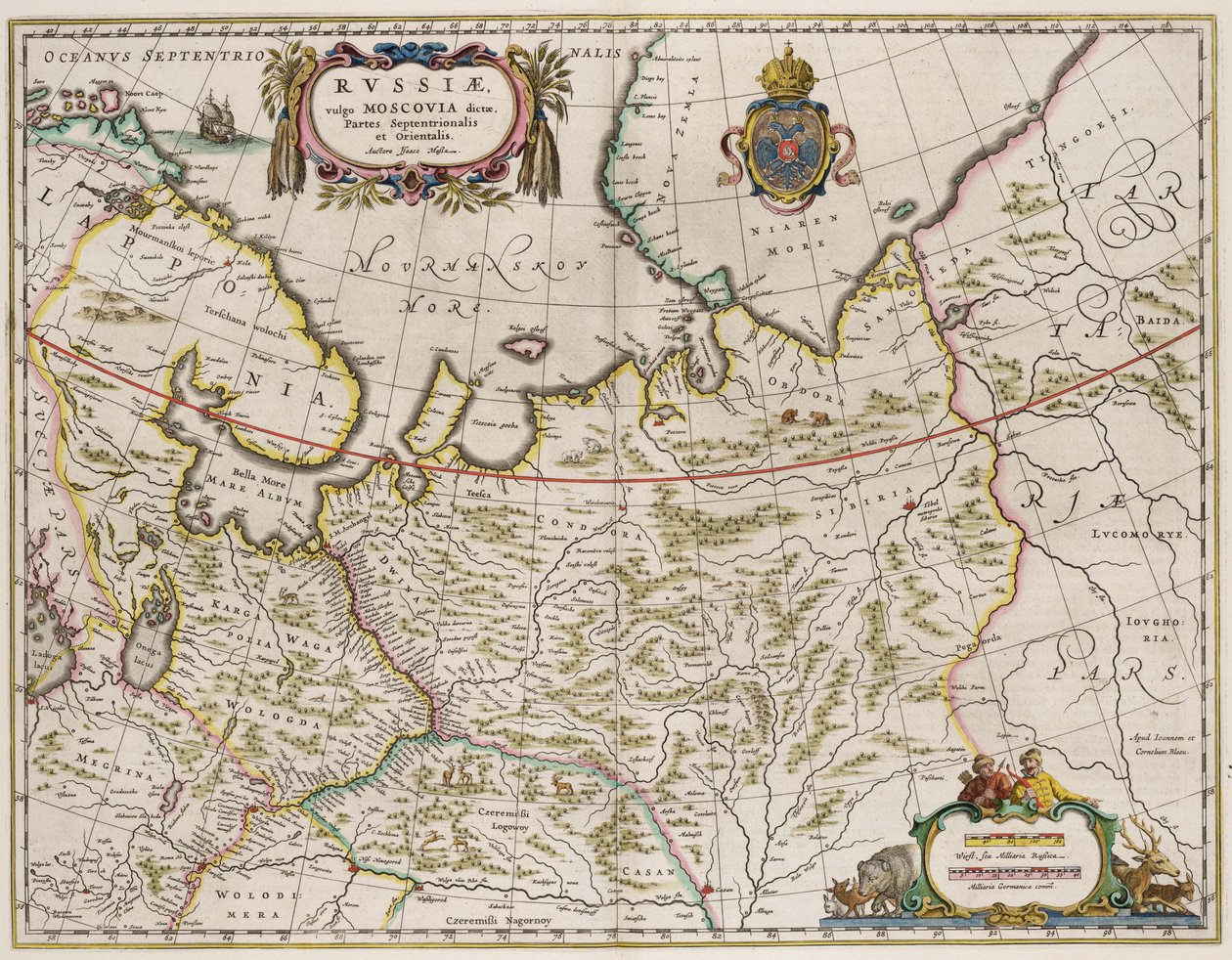 Kort over Rusland Fra: Nordlige og østlige dele, 1630