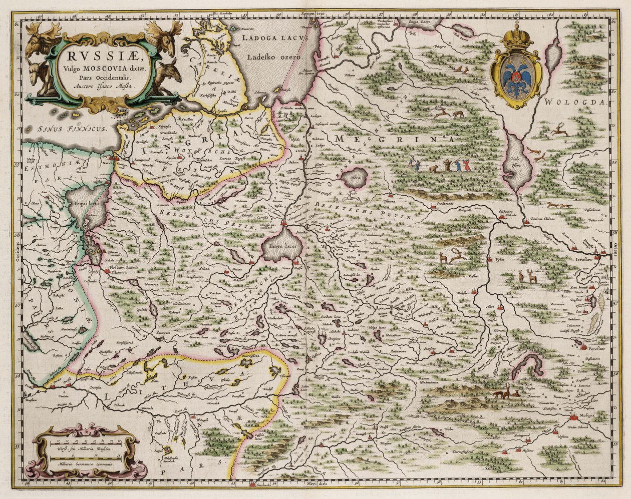Kort over det vestlige Rusland Fra: Nordlige og østlige dele, 1664 af Isaac Abrahamsz. Massa