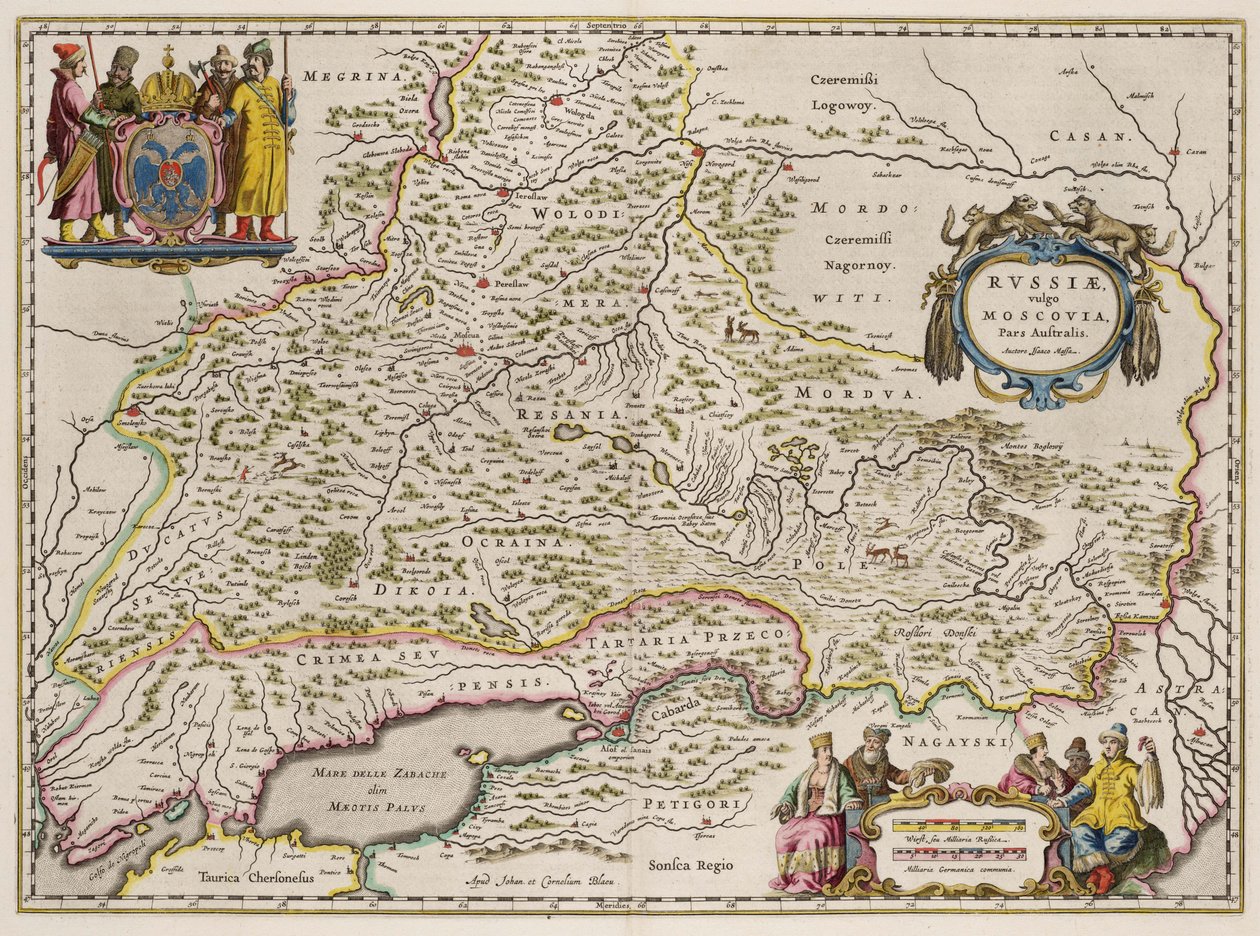Kort over det sydlige Rusland Fra: Nordlige og østlige dele, 1664 af Isaac Abrahamsz. Massa