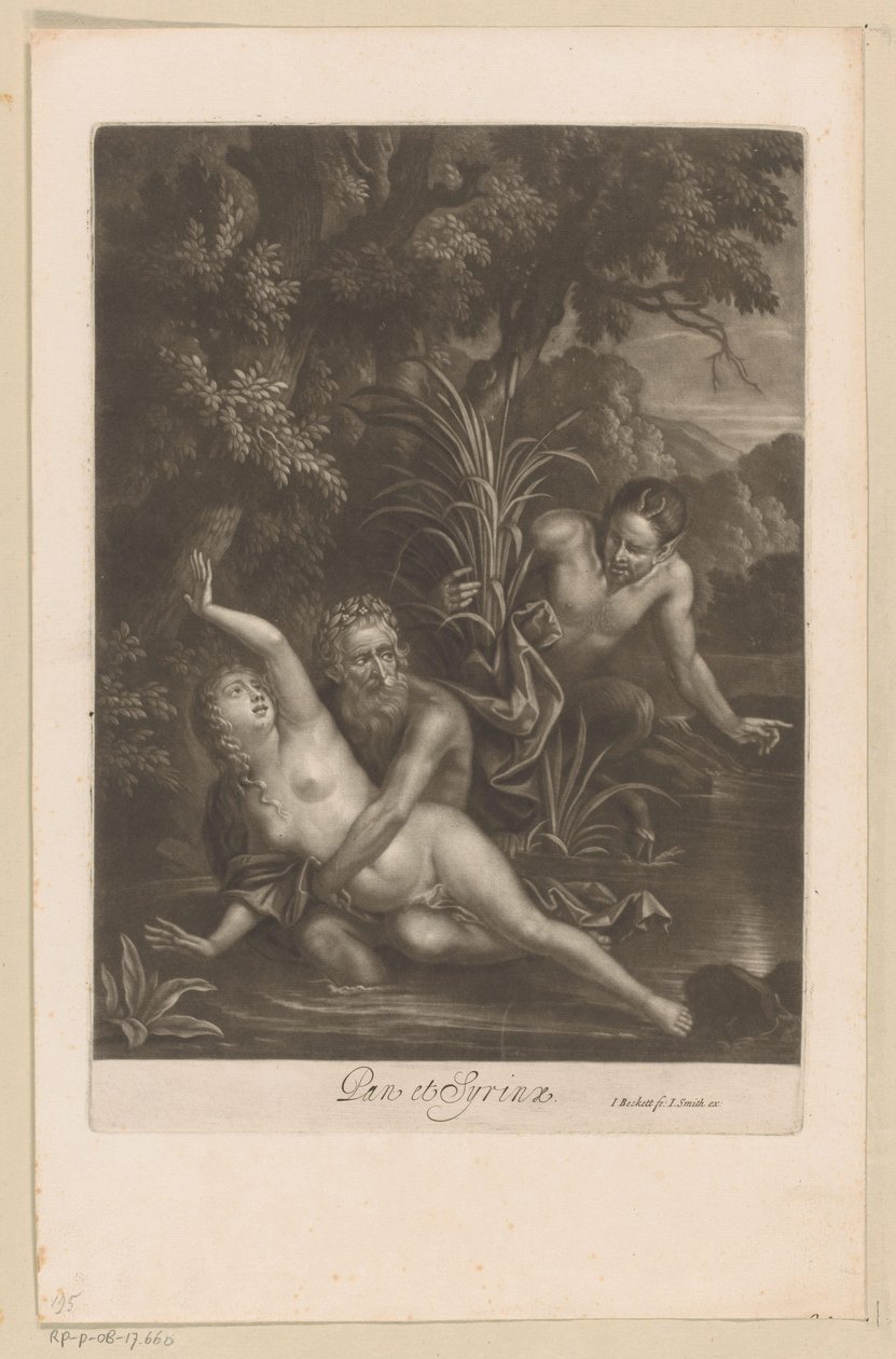 Pan og Syrinx Pan et Syrinx (titel på objekt) af Isaac Beckett