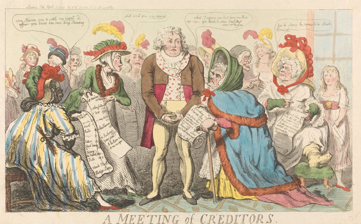 Ein Treffen der Gläubiger af Isaac Cruikshank