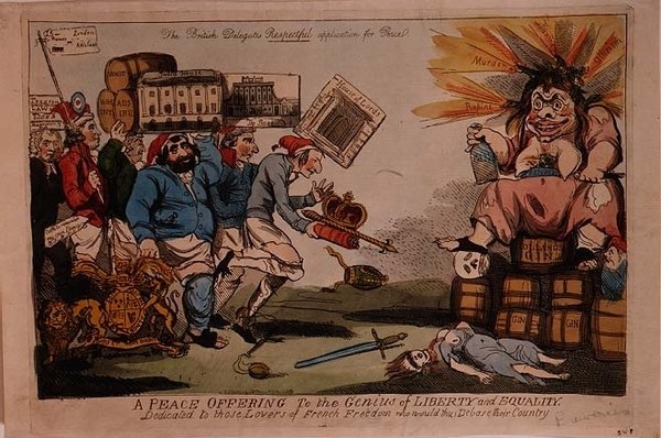 Et fredsoffer til frihedens og lighedens geni af Isaac Cruikshank