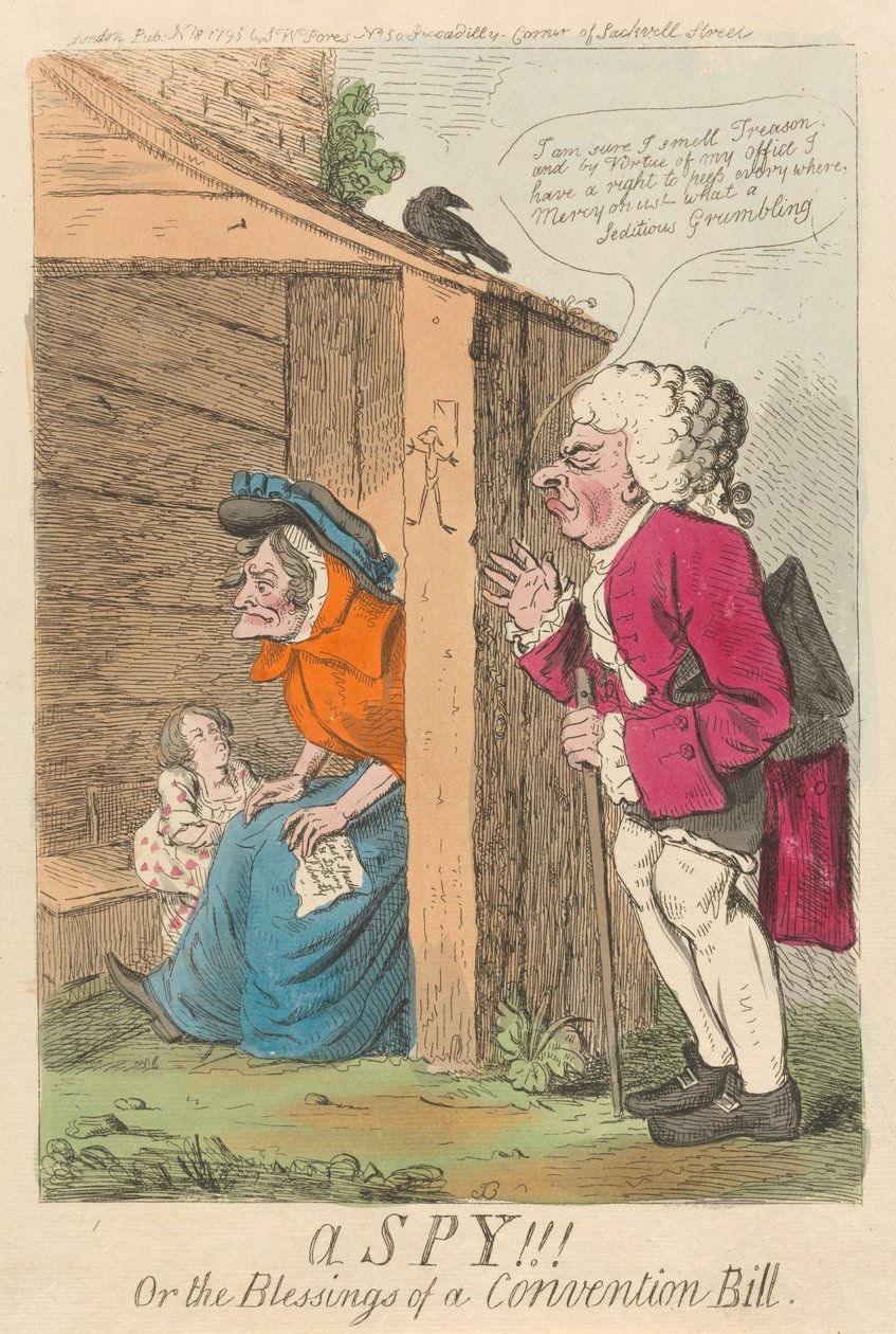 Ein Spion!!! oder die Segnungen eines Konventionsgesetzes af Isaac Cruikshank