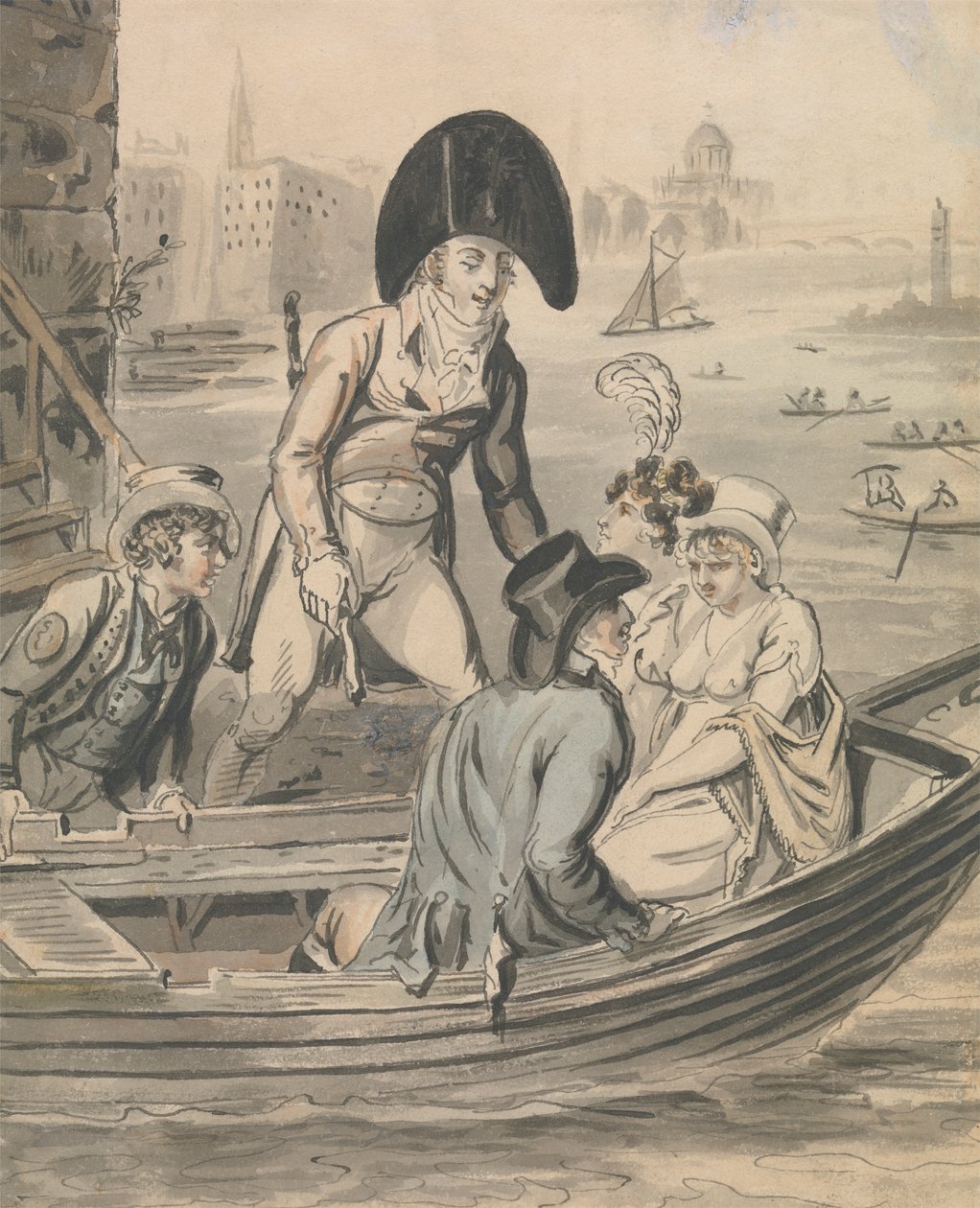 Går om bord på færgen af Isaac Cruikshank