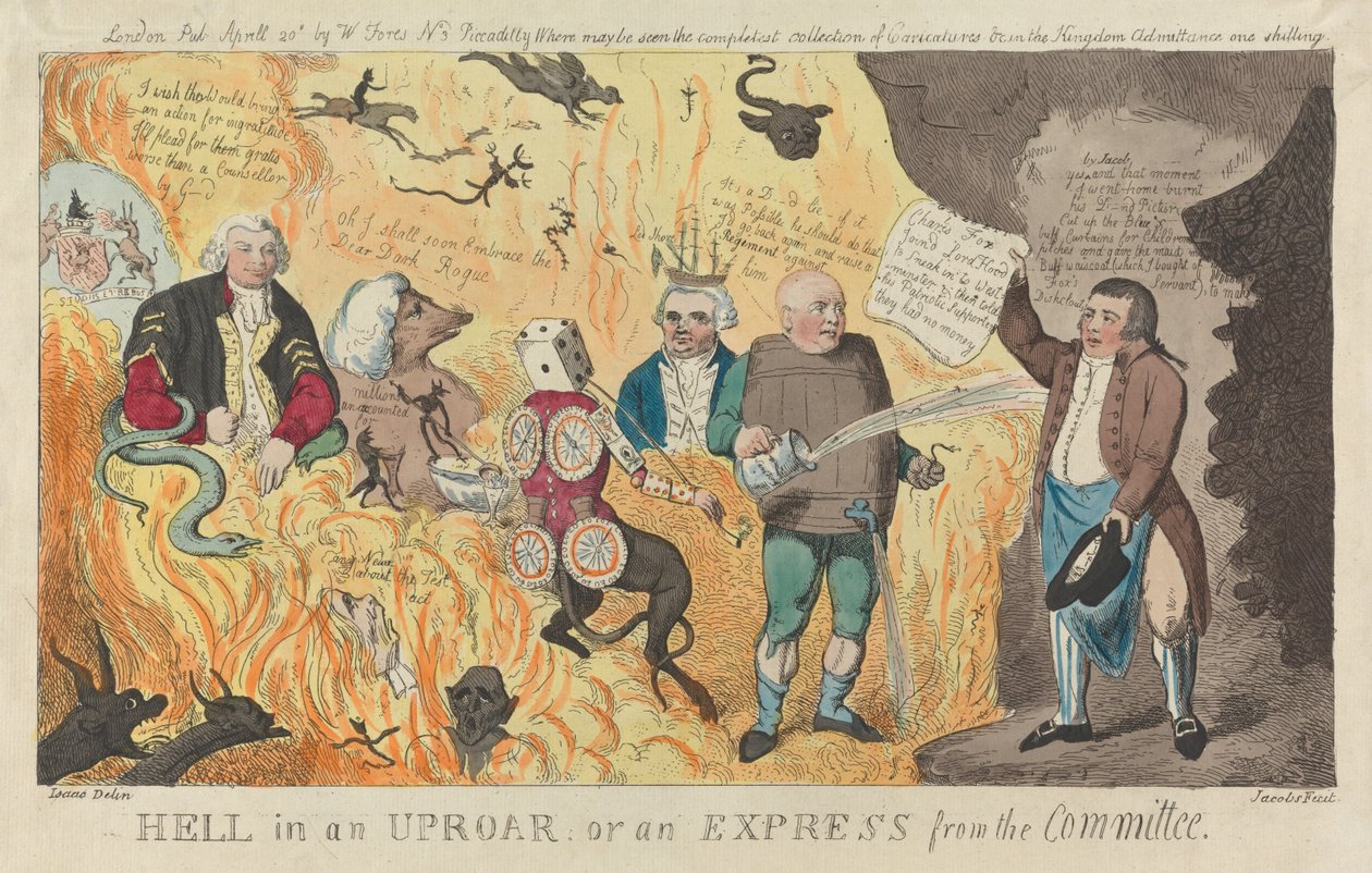 Hölle im Aufruhr: oder eine Eilnachricht vom Komitee af Isaac Cruikshank