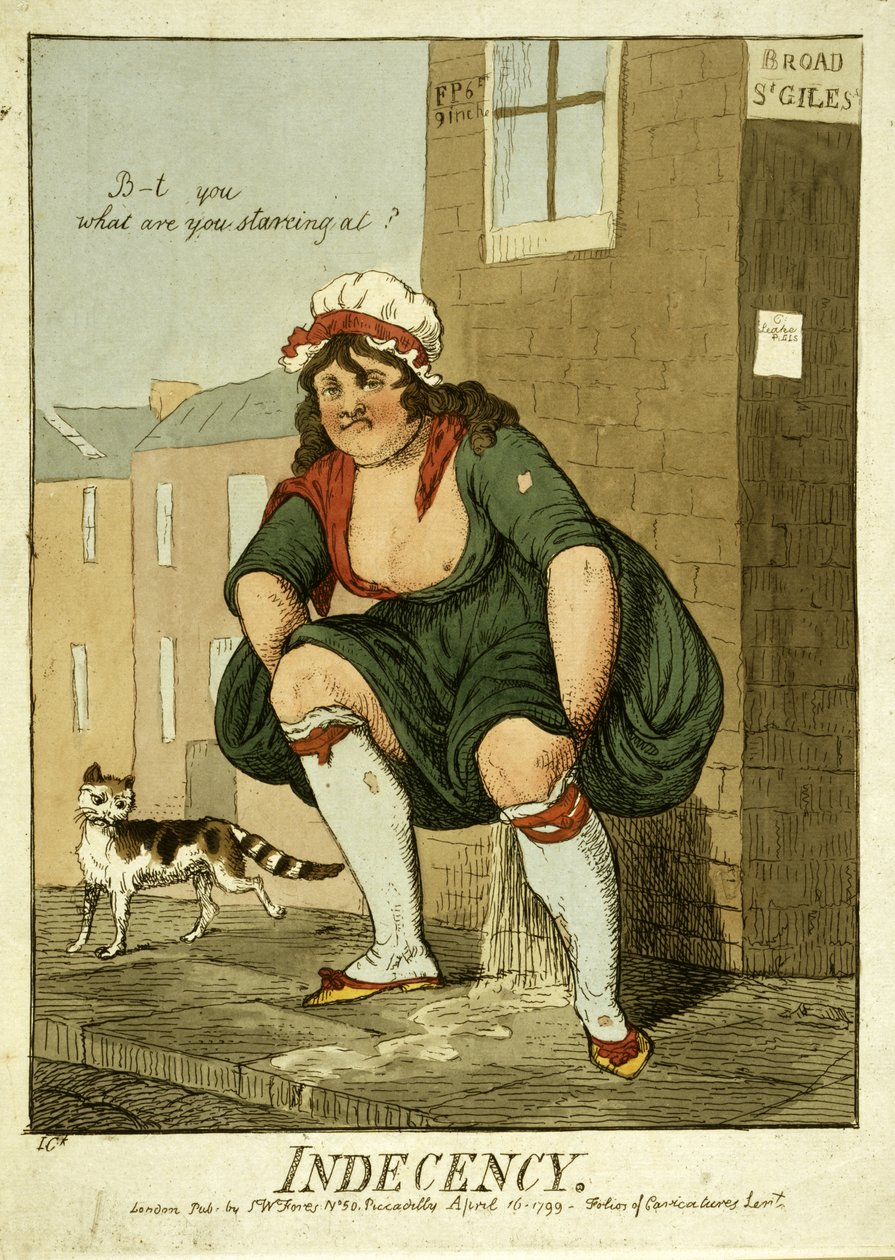 Uanstændighed, 1799 (håndkoloreret gravering) af Isaac Cruikshank