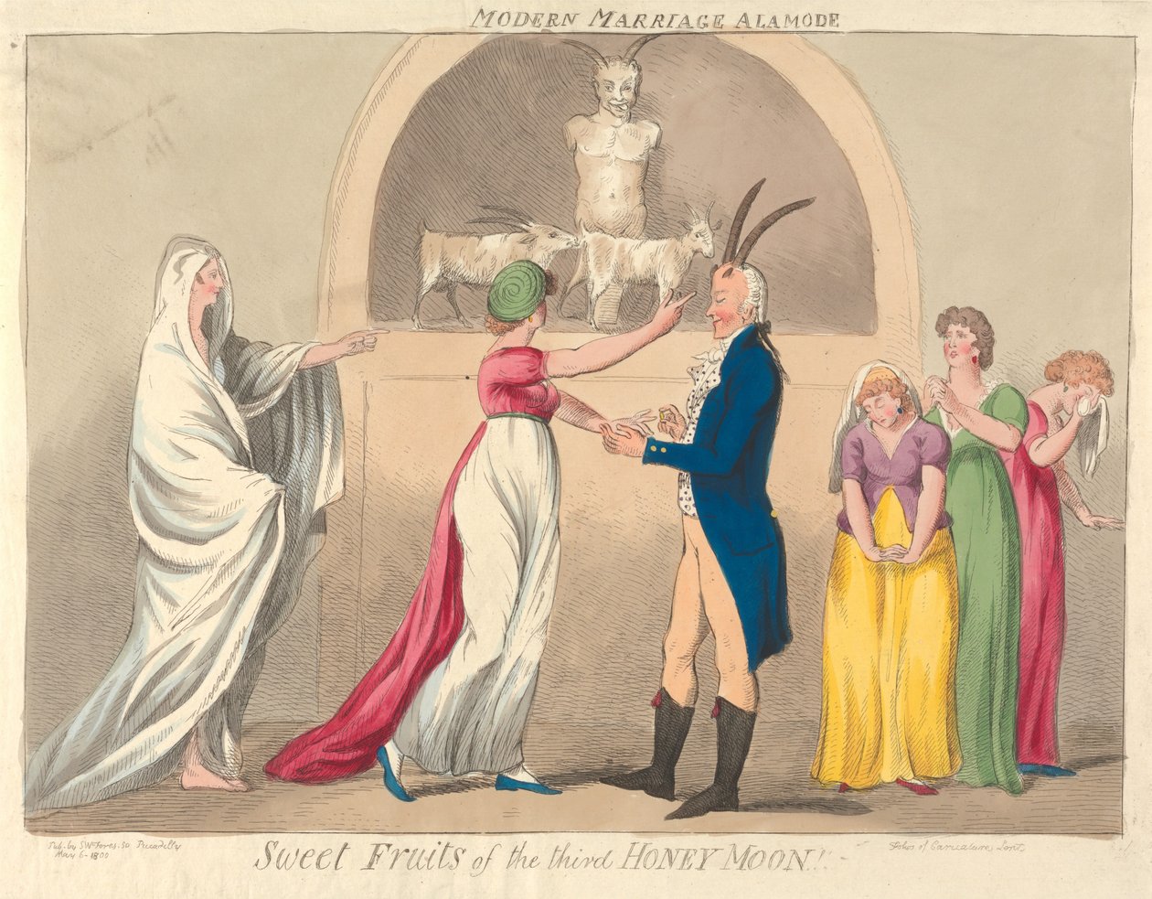 Moderne Ehe à la Mode Süße Früchte der dritten Hochzeitsreise!! af Isaac Cruikshank