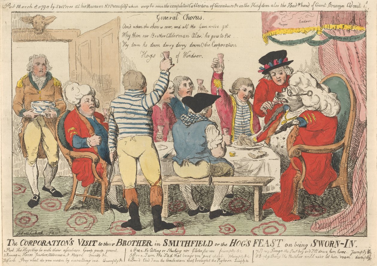 Der Besuch der Corporation bei ihrem Bruder in Smithfield oder das Schweinefest bei der Vereidigung af Isaac Cruikshank