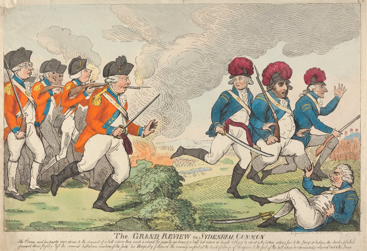 Die große Parade auf dem Sydenham Common af Isaac Cruikshank
