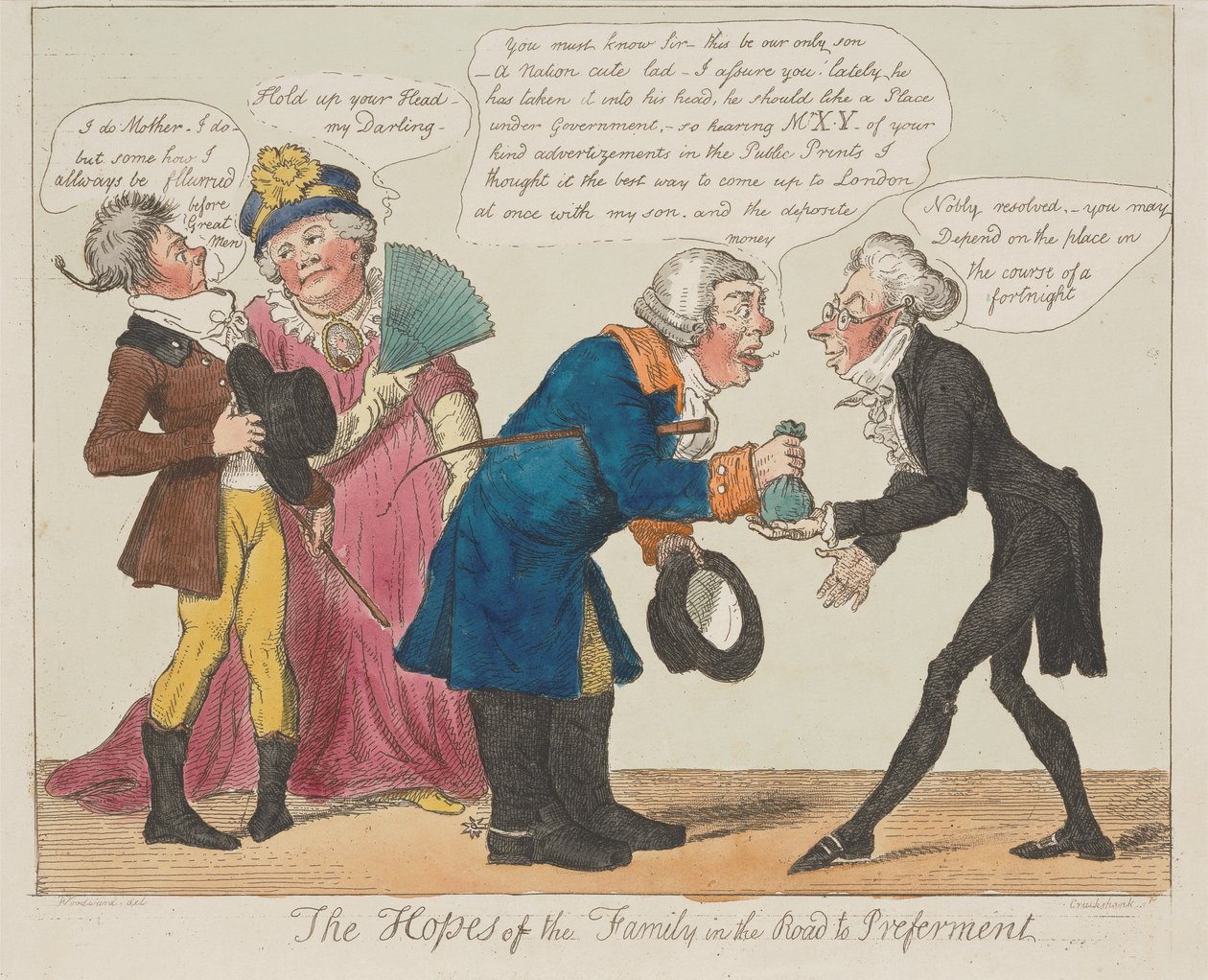 Die Hoffnungen der Familie auf dem Weg zur Bevorzugung af Isaac Cruikshank