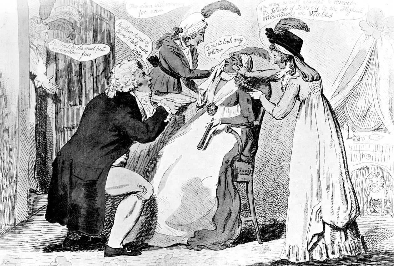 Washing The Blackamoor, 1795. af Isaac Cruikshank