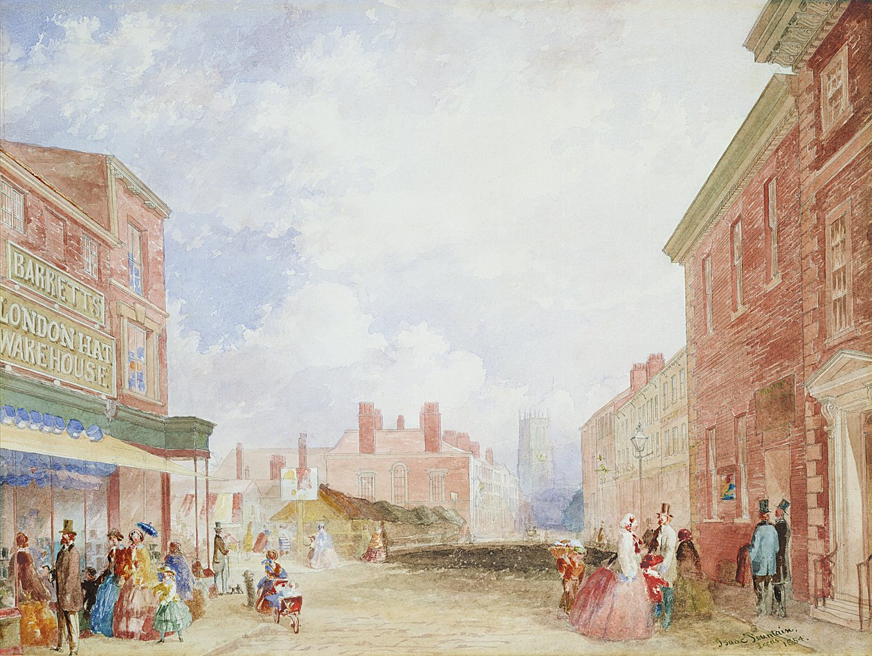 Udsigt over Kirkgate, Leeds af Isaac Fountain