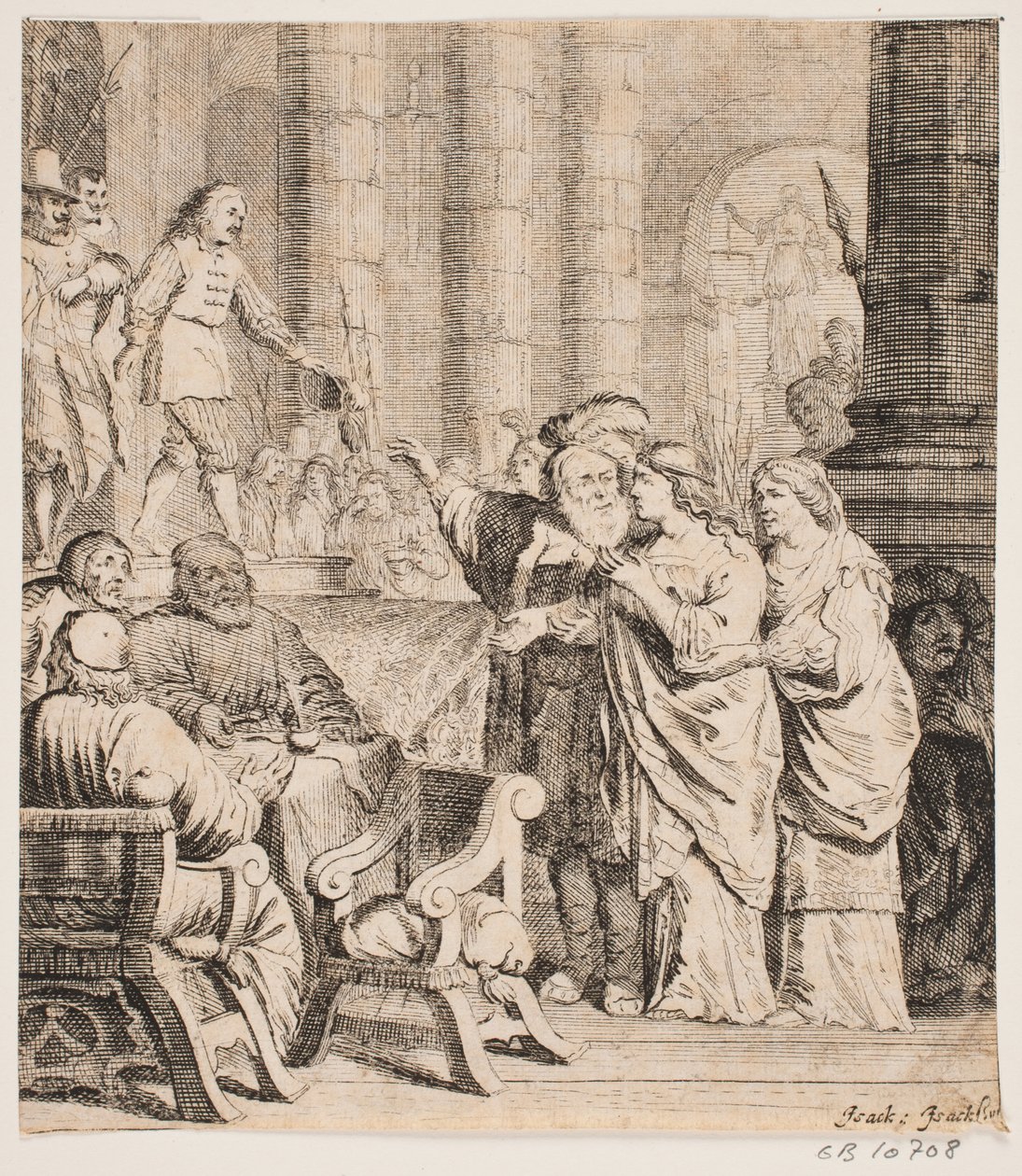 Komposition med figurer i dragter fra 1600-tallet af Isaac Isaacsz