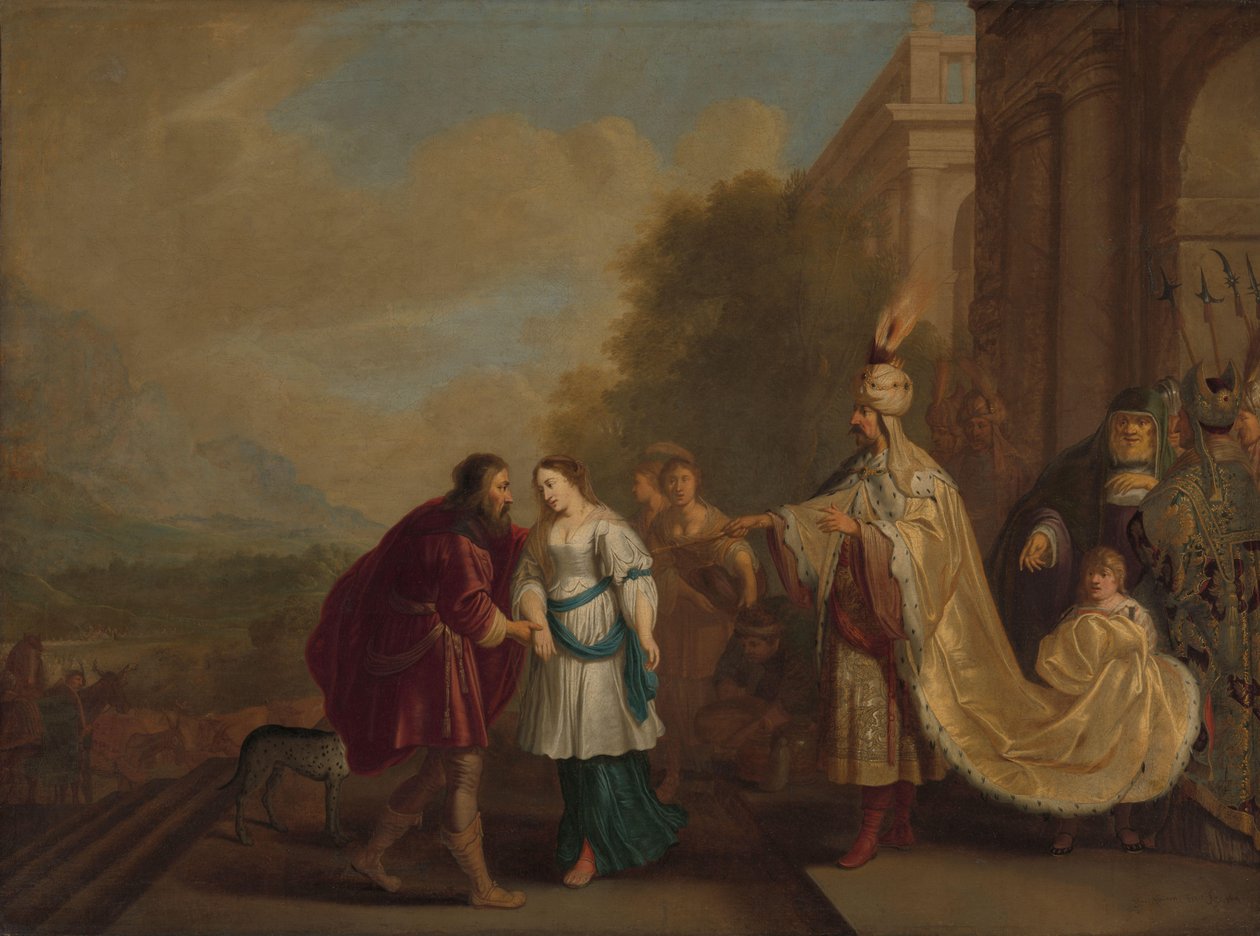 Farao giver Sara tilbage til Abraham af Isaac Isaacsz