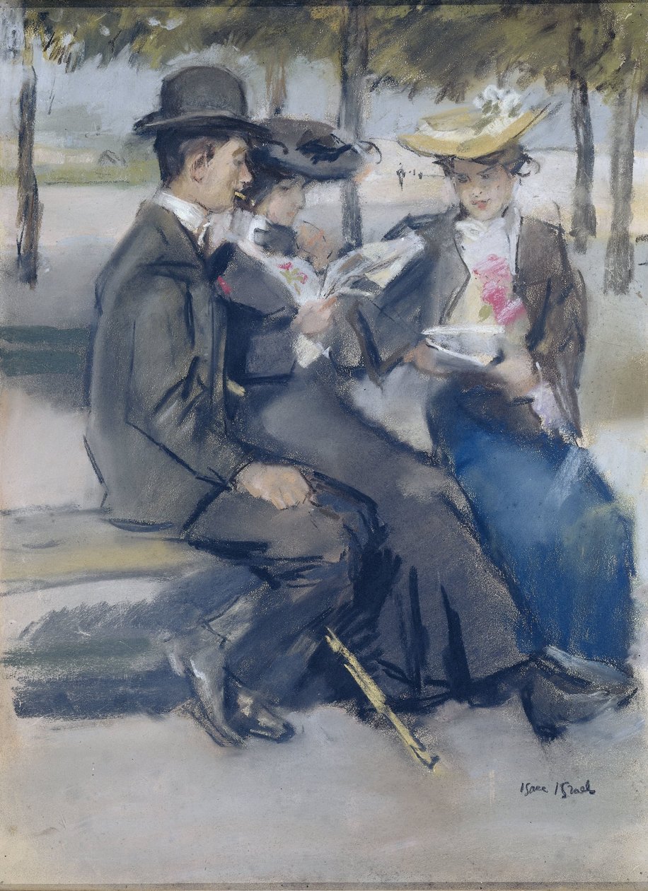 I Bois de Boulogne nær Paris af Isaac Israels (signed by artist)