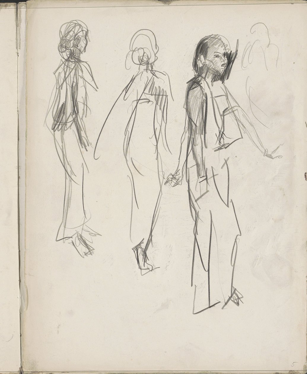 Tre stående indiske figurer af Isaac Israels