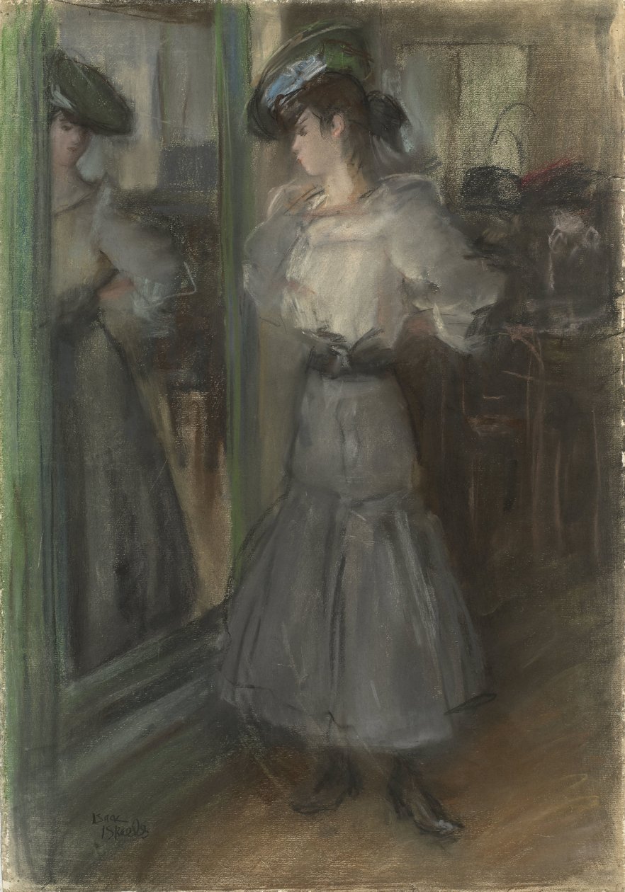 Pige foran et spejl af Isaac Israels