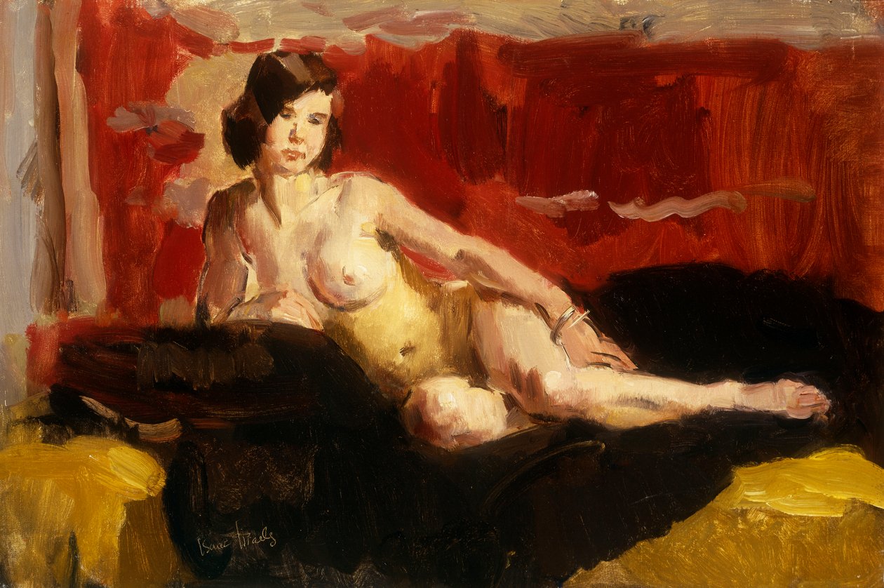 Liggende nøgen (olie på lærred) af Isaac Israels