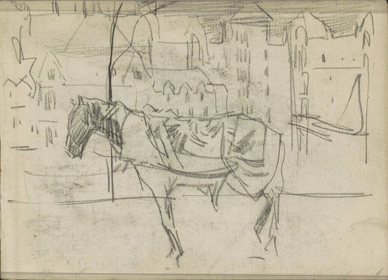 Bybillede med hest af Isaac Israels