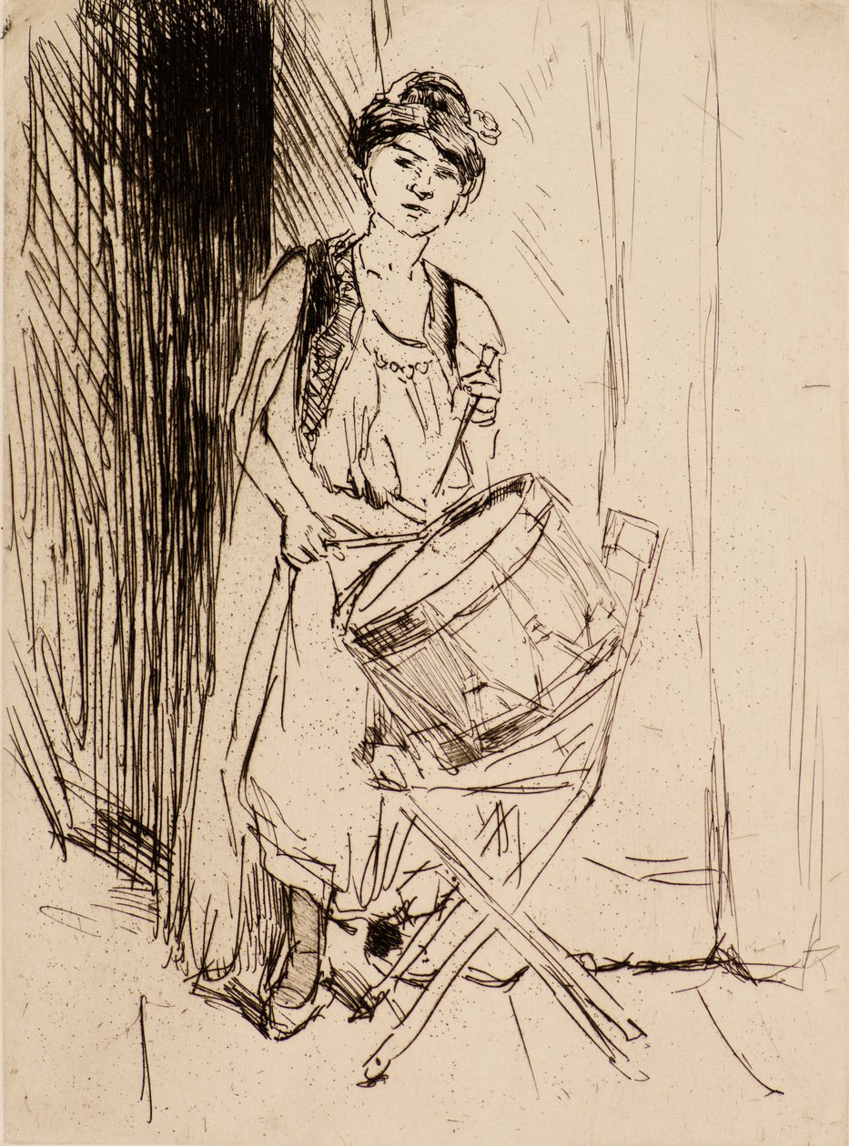 Damen med trommen (ætsning) af Isaac Israels