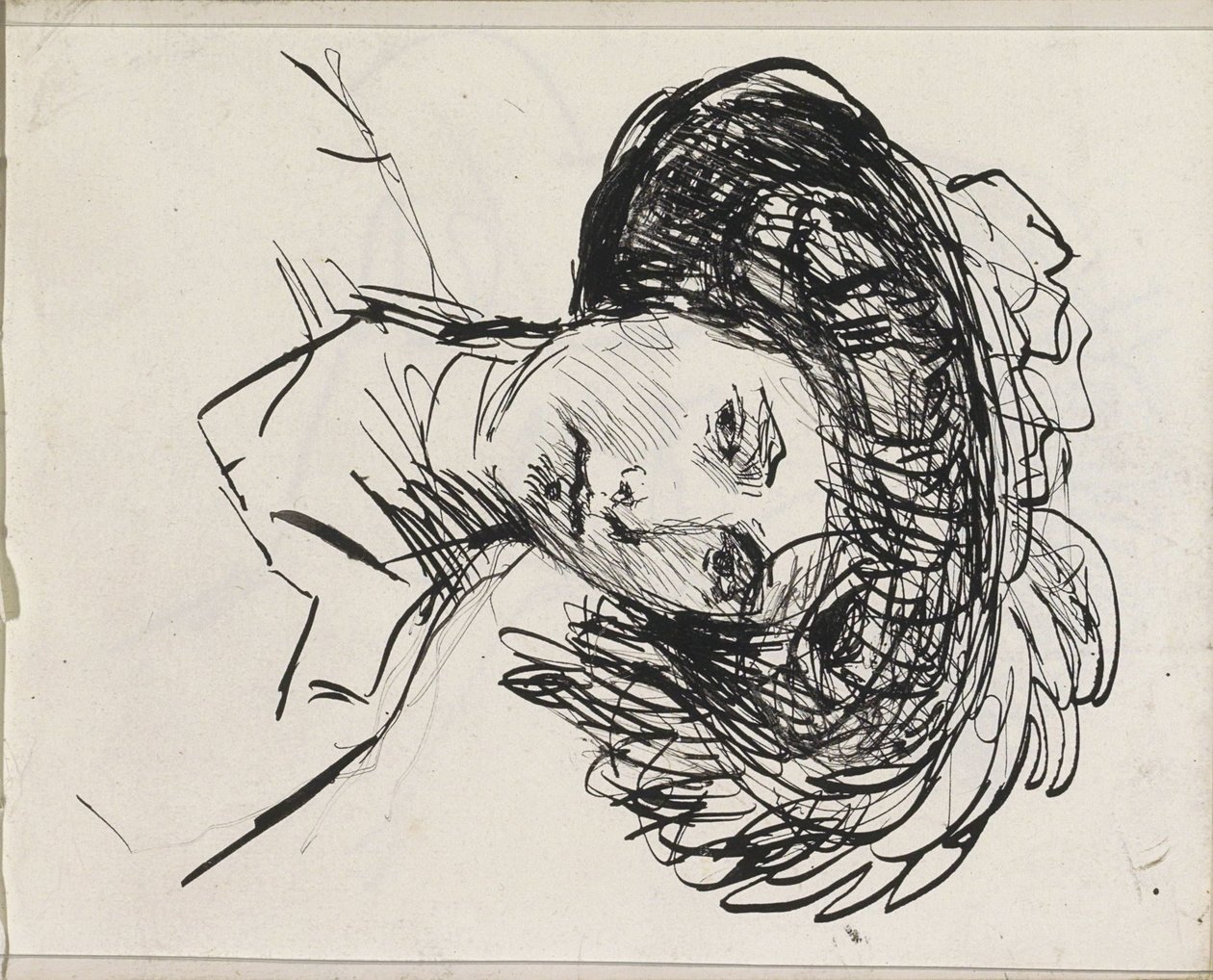 Kvindehoved med hat af Isaac Israels