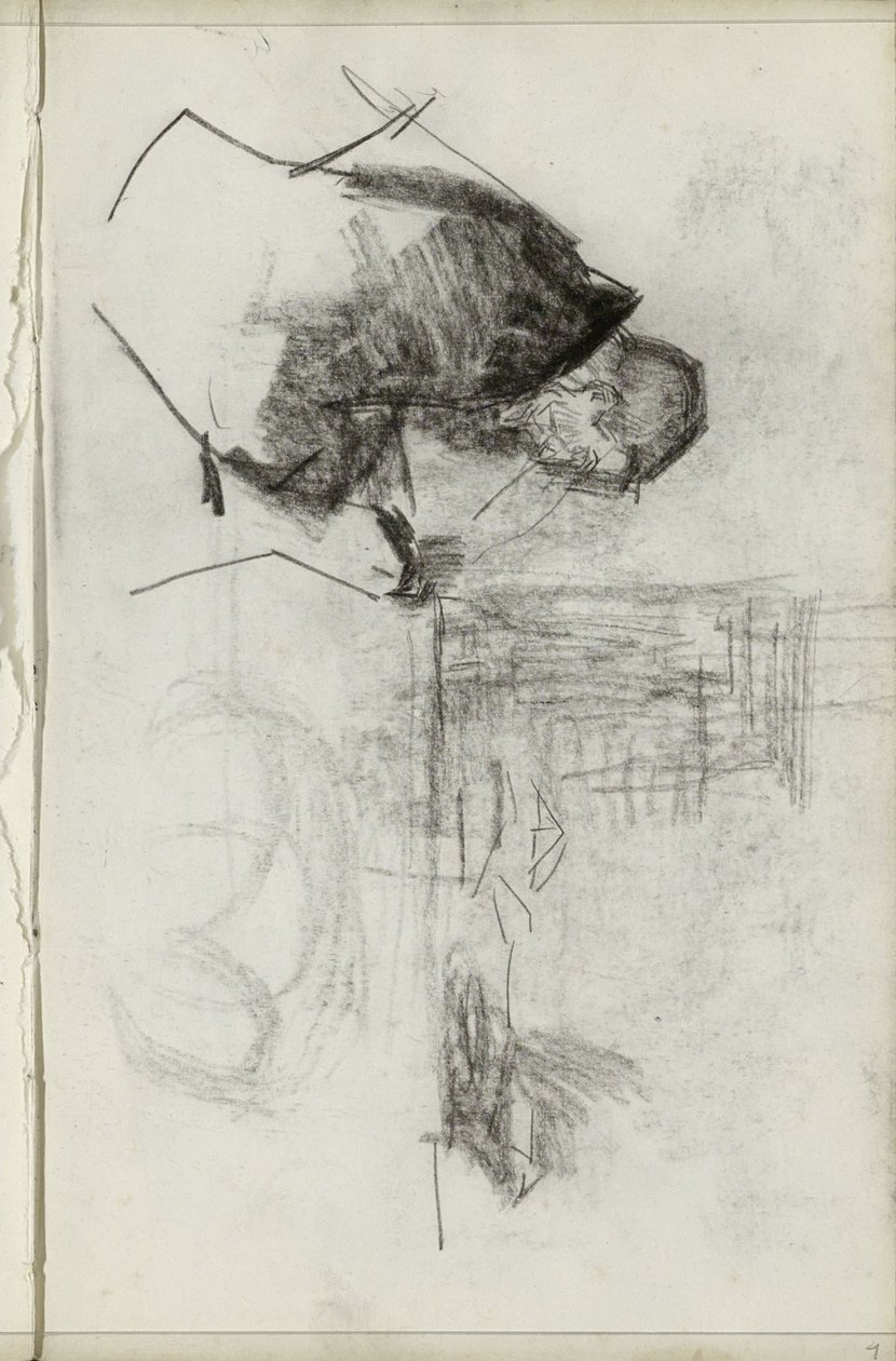 Siddende mand, i profil af Isaac Israels