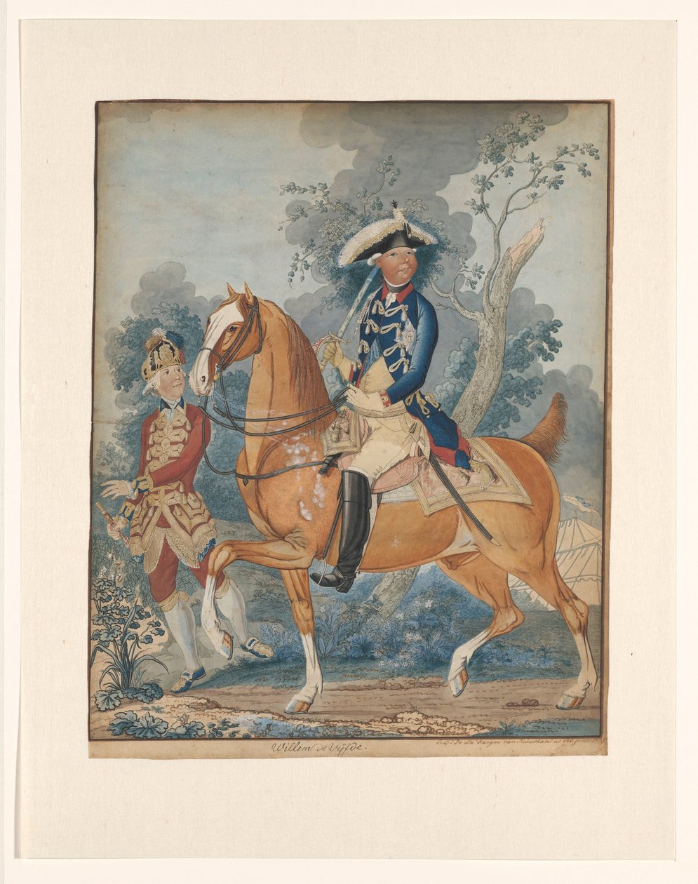 William V til hest af Isaac Lodewijk la Fargue van Nieuwland