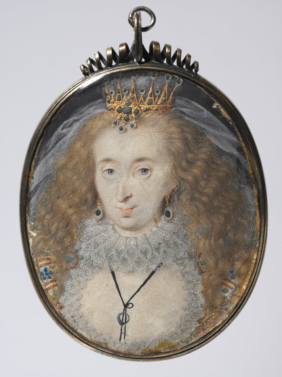 Portræt af Lucy Russell, grevinde af Bedford, født Harrington, ca. 1608-1616. af Isaac Oliver