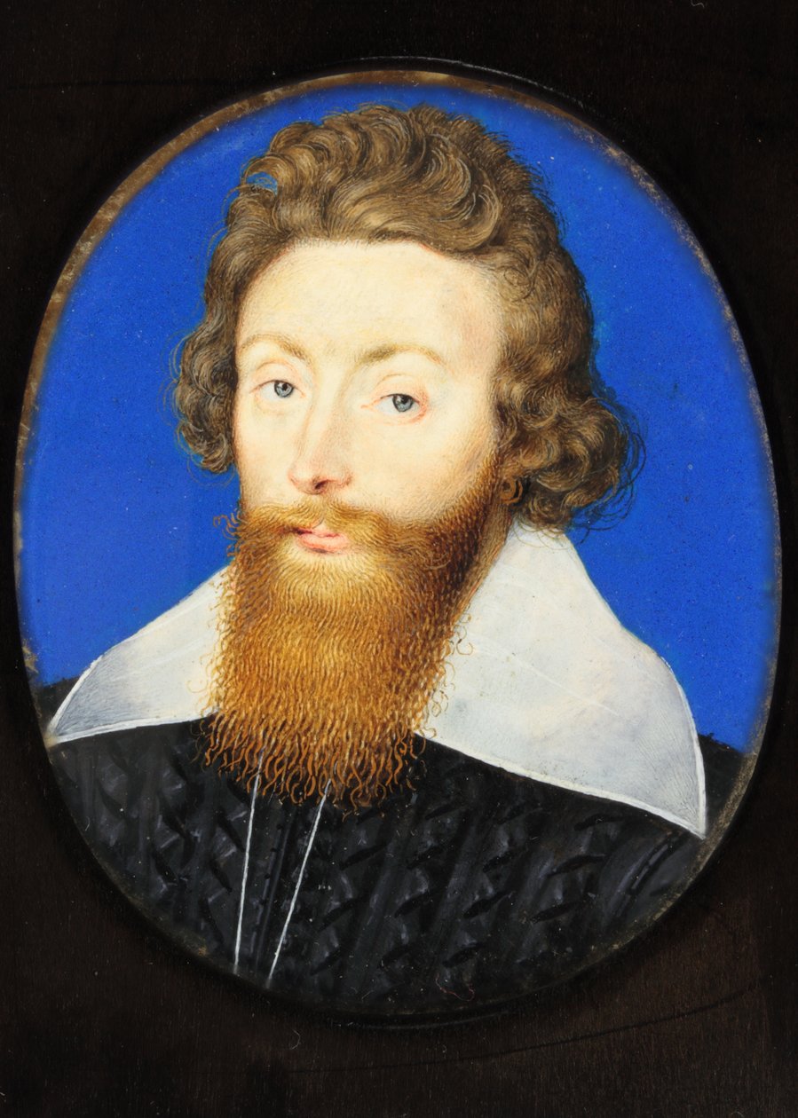 Sir Richard Leveson (Leveson), viceadmiral af England (akvarel på vellum) af Isaac Oliver