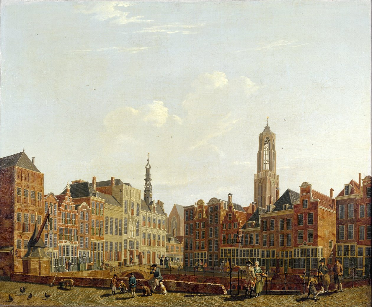 Utrecht Rådhusbro med omgivelser, 1779 af Isaac Ouwater