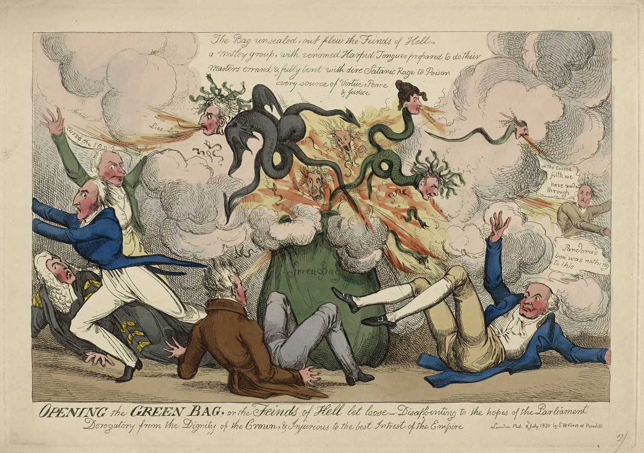 Åbning af den grønne pose af Isaac Robert (attr. to) Cruikshank