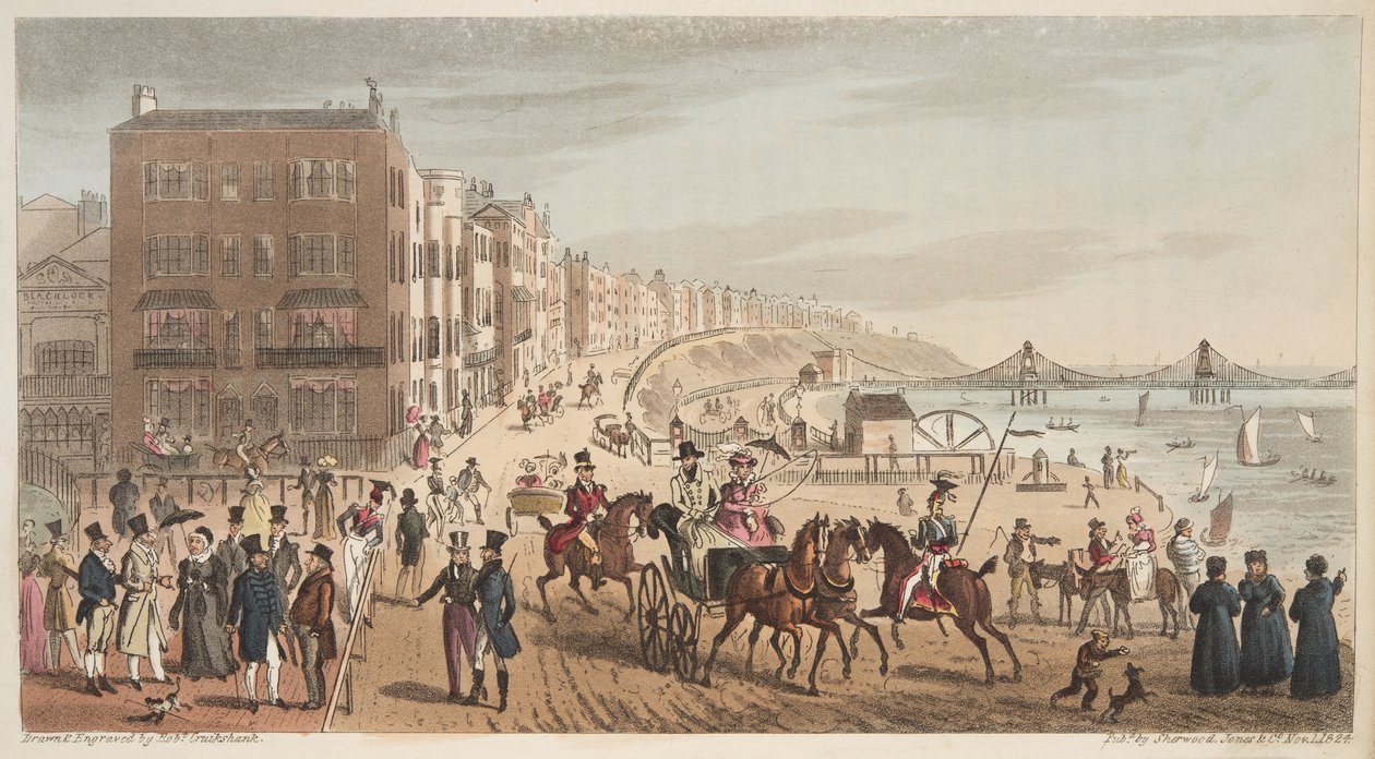 Karakterer om Steyne, Brighton, fra The English Spy udgivet 1824 af Isaac Robert Cruikshank