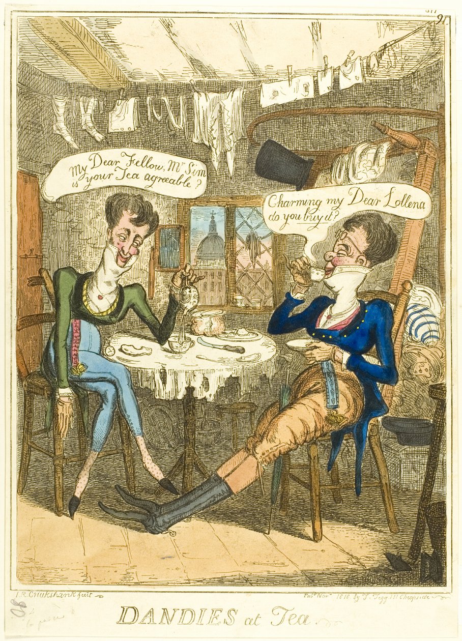 Dandyer til te af Isaac Robert Cruikshank